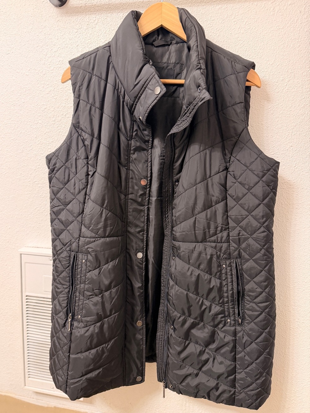 Weatherproof Long Quilted Vest in Black
